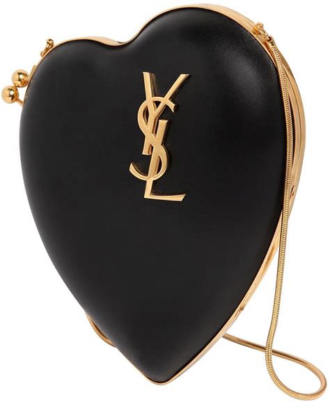 SAINT LAURENT Calfskin Monogram Love Box Bag Black